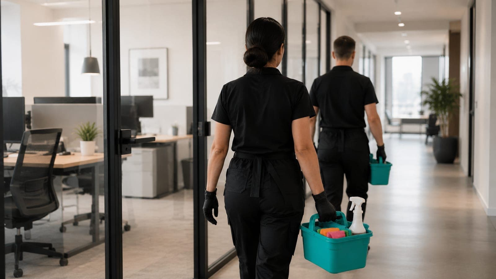 Reinigungsteam im Bürogebäude in Gerlingen