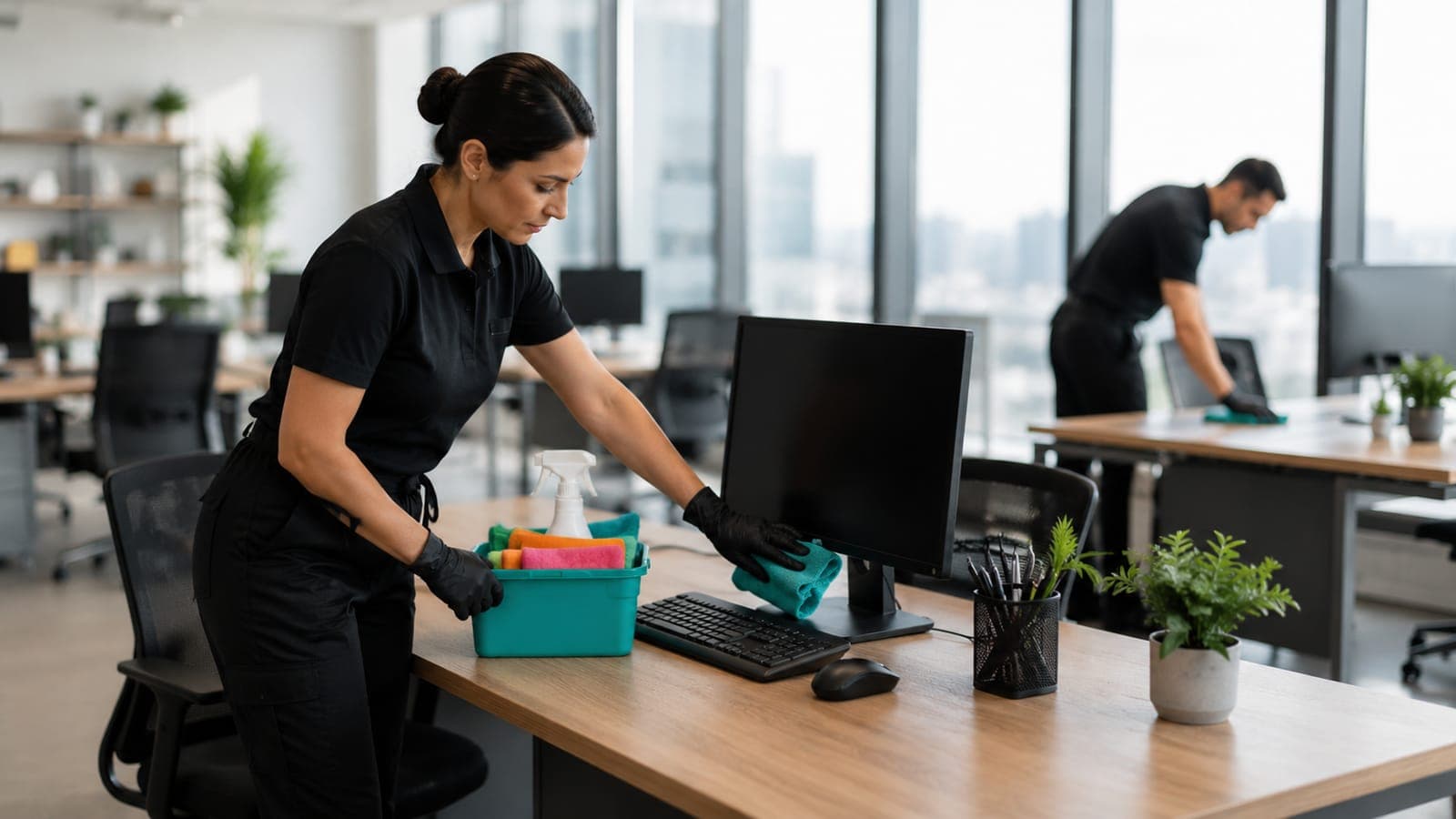 Arbeitsplatz- und Schreibtischreinigung im Büro in Echterdingen